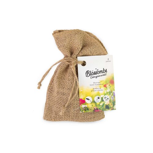 Blossombs Jute cadeauzakje - 8 zaadbommetjes