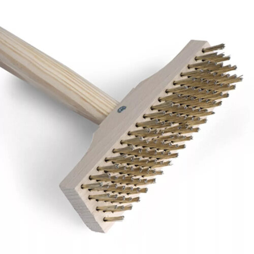 De Wiltfang Tegelborstel met steel - Vermessingd staal