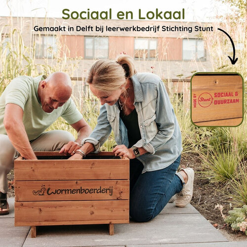 Wormenboerderij Wormenhotel hout - Gerecycled