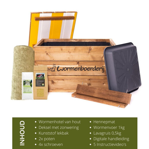 Wormenboerderij Wormenhotel hout - Gerecycled