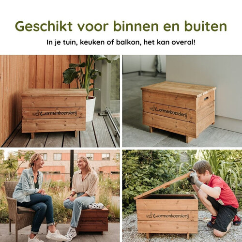 Wormenboerderij Wormenhotel hout - Gerecycled