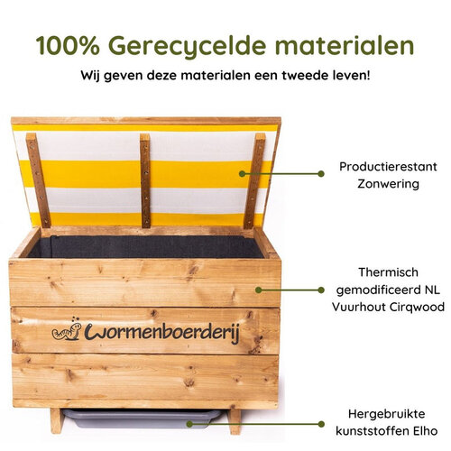 Wormenboerderij Wormenhotel hout - Gerecycled