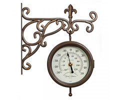 Smart Garden Products York Tuinklok - Bruin/wit - 2 in 1 - 28,5 cm