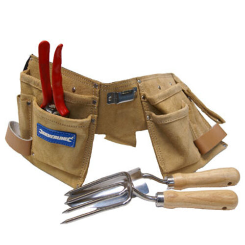 Silverline Gereedschapsriem - 8 of 11 vakken - Leer