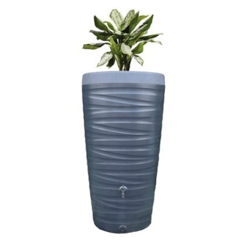 Prosperplast Maze regenton - 240 liter - Antraciet - Inclusief plantenbak