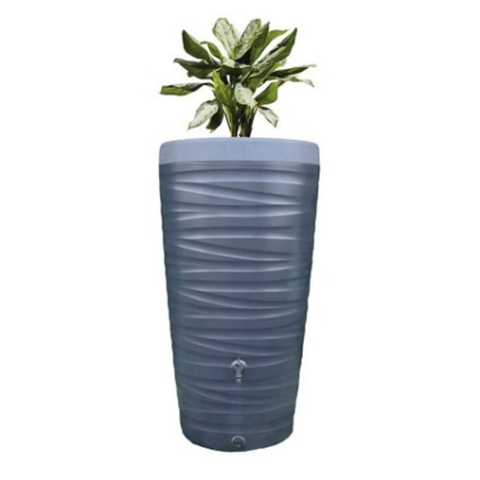 Prosperplast Maze regenton - 240 liter - Antraciet - Inclusief plantenbak