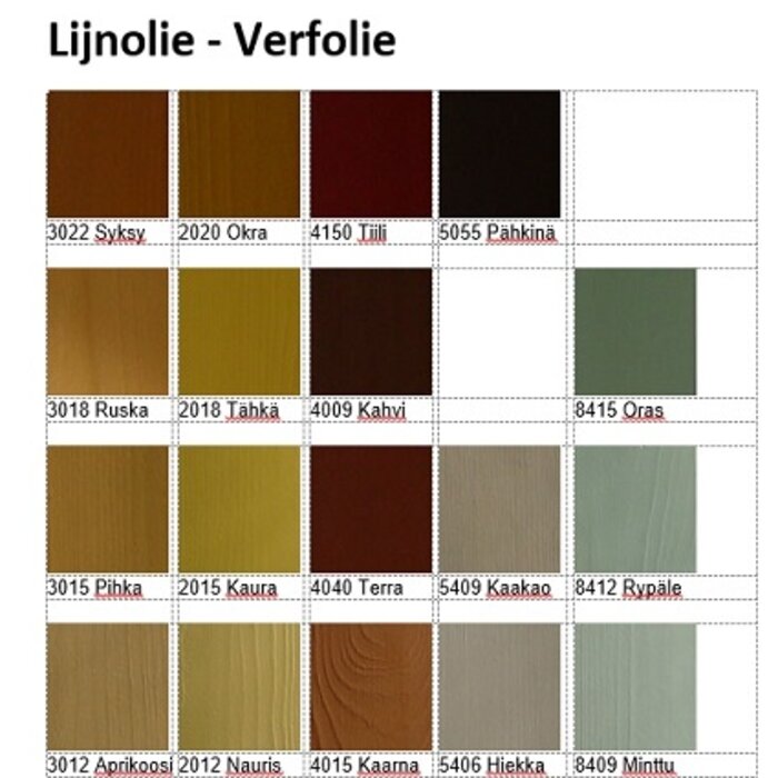 Uula Kleurkaart - Kookverf / Verfolie en Lijnverfolie