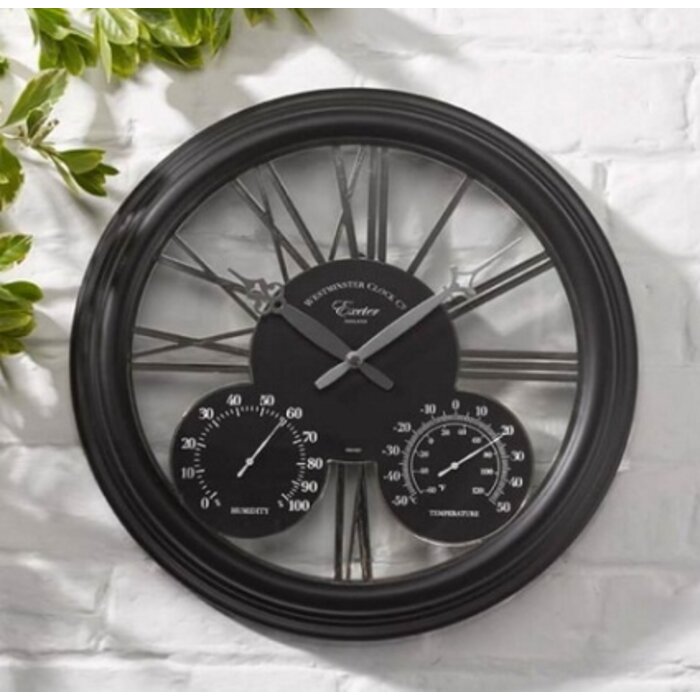 Smart Garden Products Exeter Tuinklok - 3 in 1 - Zwart - 38 cm