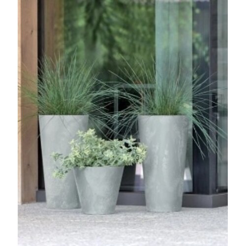 Prosperplast Tubus Slim Bloempot - 100% gerecycled kunststof - Grijs - Binnen en buiten