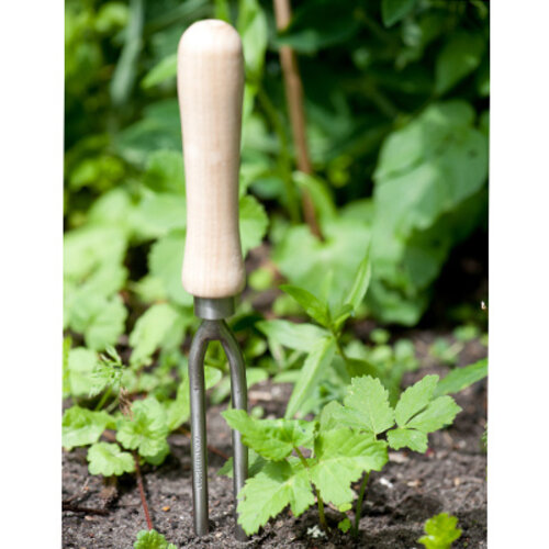 Sneeboer Wiedvork 2 tanden met essenhouten heft