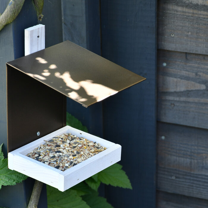 Patkar Milaan vogelvoederhuisje muur - 2 kleuren - Stalen dak