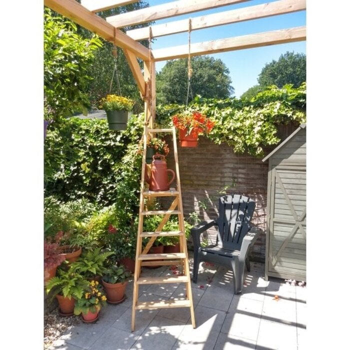 Van Eldik ladders Houten plateautrap - Stahoogte:  60 tot 240 cm - 3 tot 12 treden