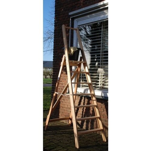 Van Eldik ladders Houten plateautrap - Stahoogte: 60 tot 240 cm - 3 tot 12 treden