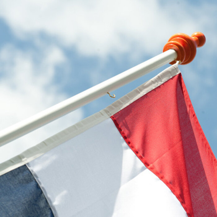 De Wiltfang Vlaggenstok met victoriaanse knop - 2 meter - Messing ogen