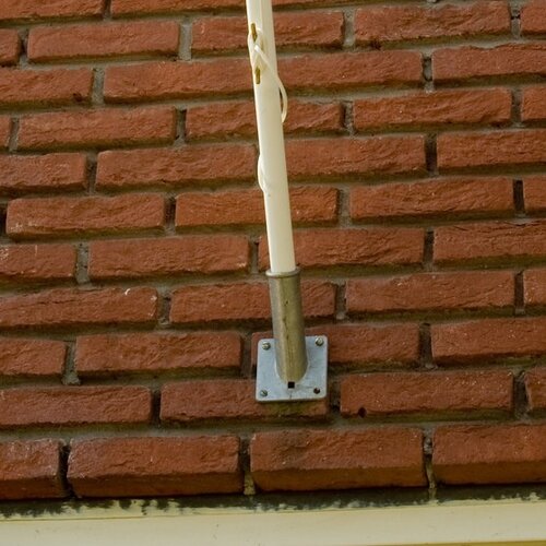 De Wiltfang Vlaggenstokhouder 32 mm - Aluminium - 8,5 x 8,5 cm