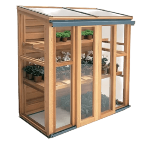 De Wiltfang Red cedar minikas - Staand - 128 x 74,5 x 139 cm