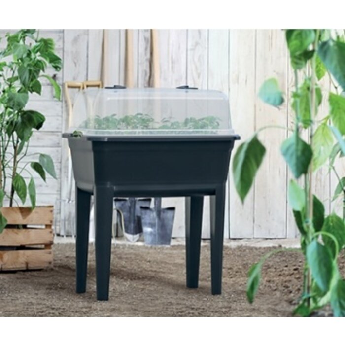 Prosperplast Kweektafel voor kruiden en groenten - 60 x 75 cm - Antraciet