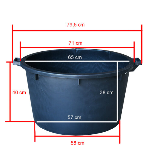 Meuwissen Agro Boomkuip 110 liter - 71 x 39 cm - Zwart polyetheen