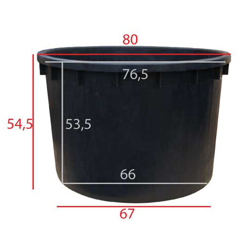 Meuwissen Agro Boomkuip 210 liter - 80 x 54,5 cm - Zwart polyetheen