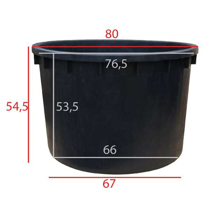 Meuwissen Agro Boomkuip 210 liter - 80 x 54,5 cm - Zwart polyetheen