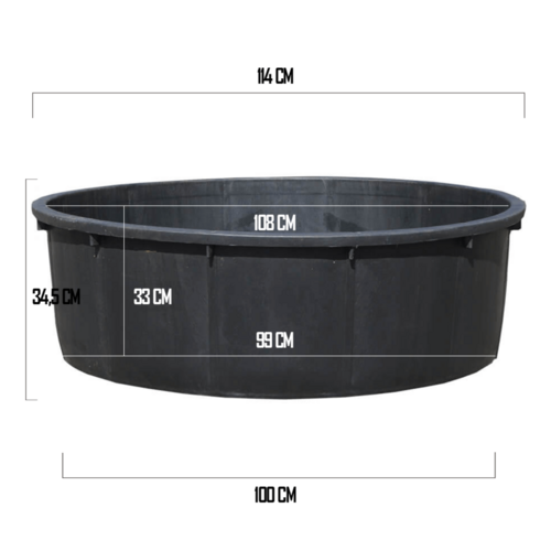 Meuwissen Agro Boomkuip 275 liter - 114 x 34,5 cm - Zwart polyetheen