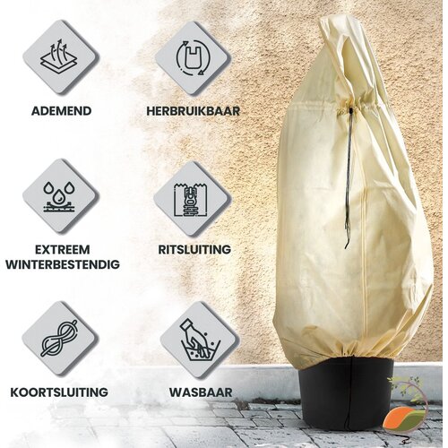 Biogreen Beschermhoes voor Planten - 100g/m2 - 3 Maten - Ritssluiting