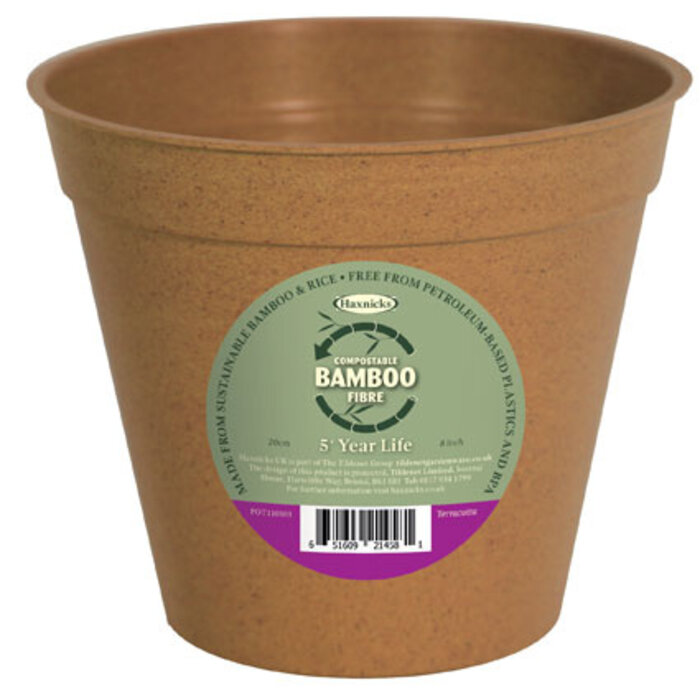Haxnicks Bamboe bloempot - Terracotta - S t/m XXL - 100% biologisch afbreekbaar