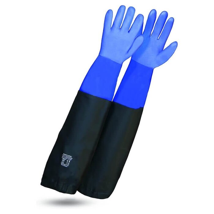 Rostaing Vijverhandschoenen Blauw - 60 cm - PVC en katoen