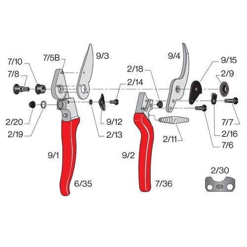 Felco 9/4 - Smal ondermes - voor Felco 9 en 10