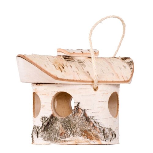 Meuwissen Agro Vogelvoederhuisje Berk - 6 invliegopeningen - Handgemaakt in Letland