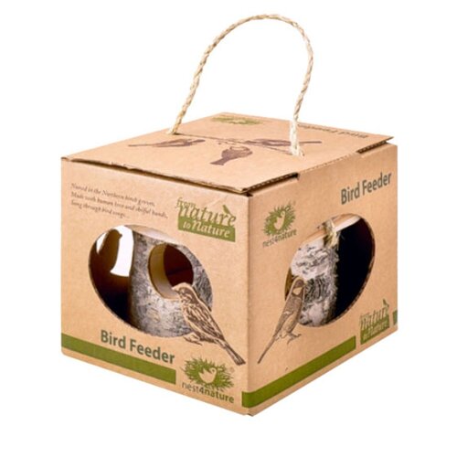 Meuwissen Agro Vogelvoederhuisje Berk - 6 invliegopeningen - Handgemaakt in Letland