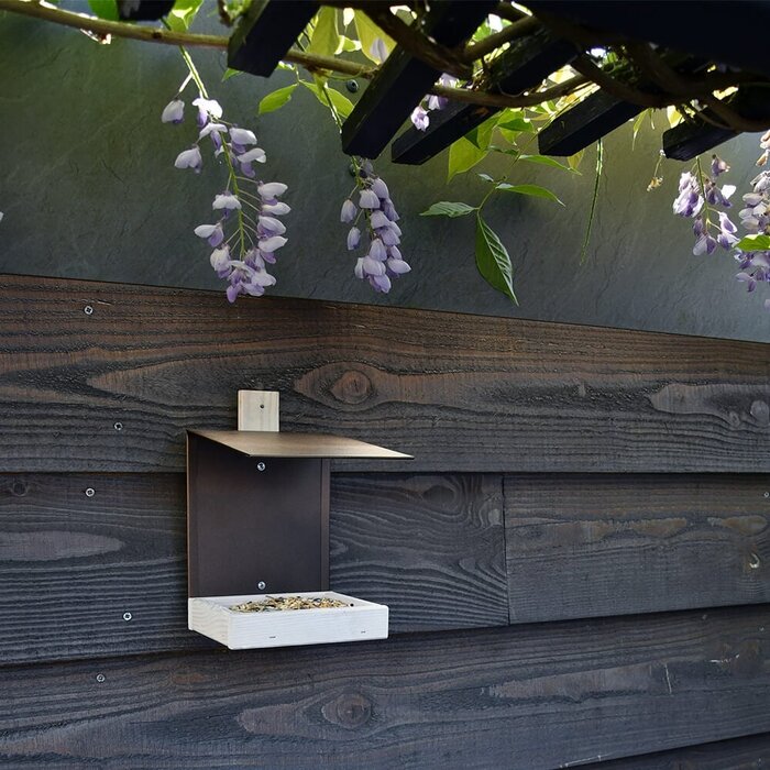 Patkar Milaan vogelvoederhuisje muur - 2 kleuren - Stalen dak