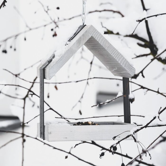 Patkar Madrid vogelvoederhuisje - Dennenhout en stalen frame