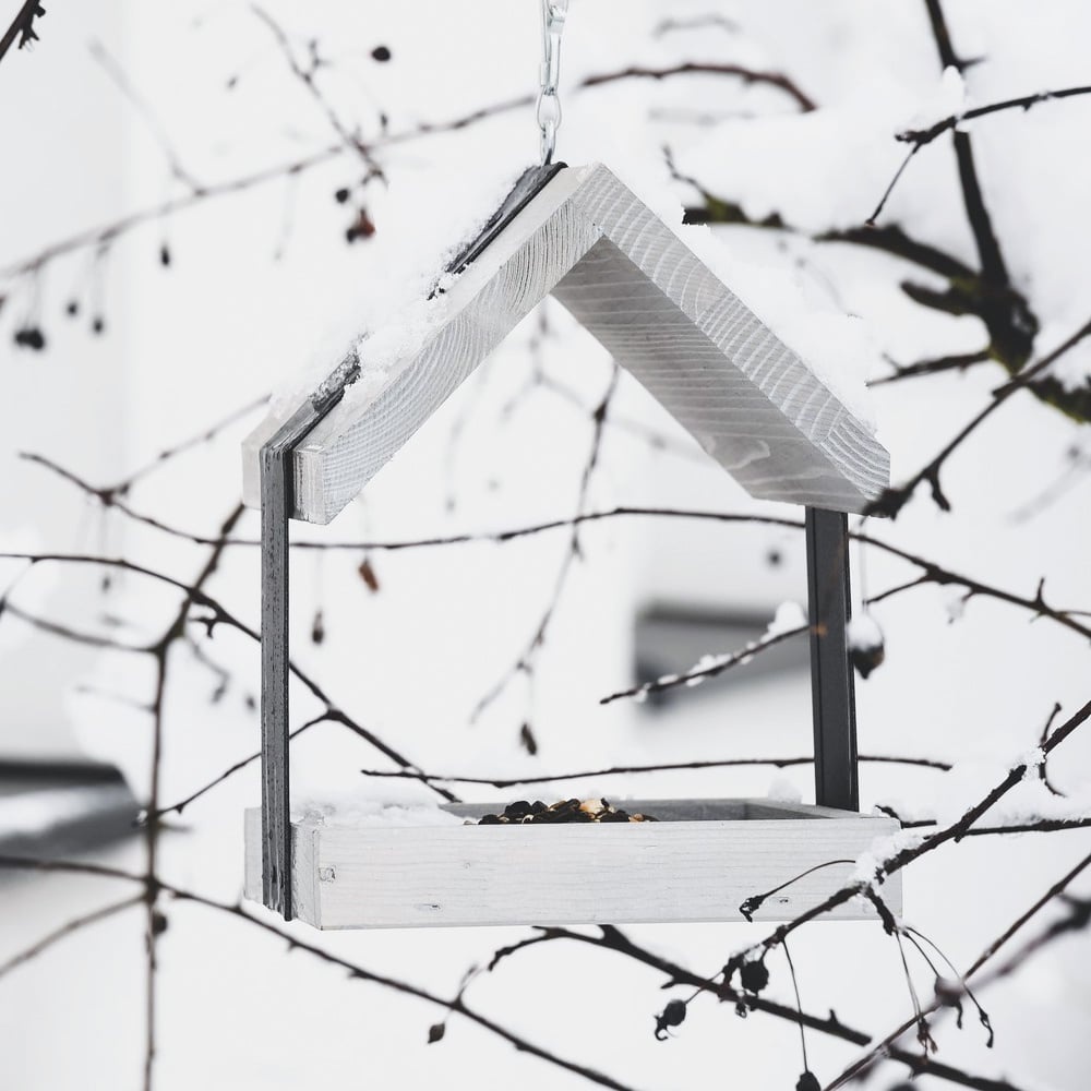 Patkar Madrid vogelvoederhuisje - Dennenhout en stalen frame