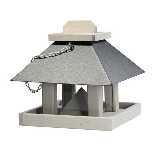 Patkar Athene vogelvoederhuisje - Antraciet en wit - Hangend