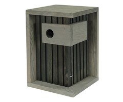 Patkar Nestkast Sofia - 32 mm opening - Grijs en groen - Grenenhout