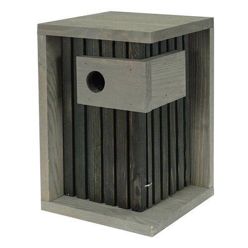 Patkar Nestkast Sofia - 32 mm opening - Grijs en groen - Grenenhout