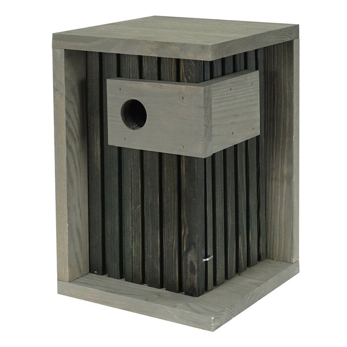 Patkar Nestkast Sofia - 32 mm opening - Grijs en groen - Grenenhout