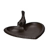 Meuwissen Agro Vogelbadje hartvormig - Gietijzer - Bruin en zwart