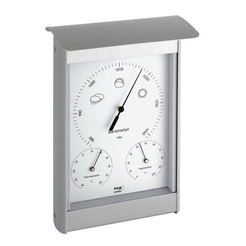 TFA Dostmann Aluminium weerstation - Barometer - Hygrometer en Thermometer