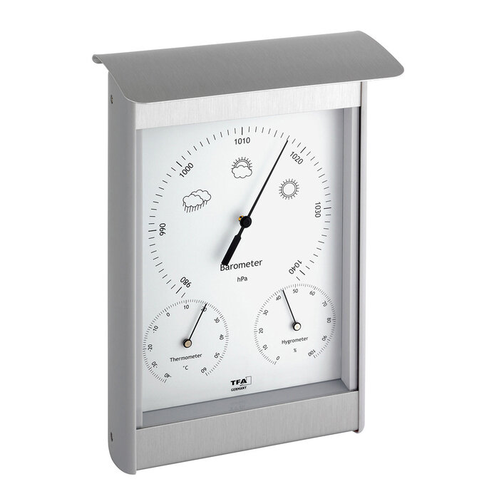 TFA Dostmann Aluminium weerstation - Barometer - Hygrometer en Thermometer