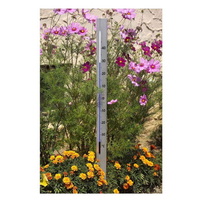 TFA Dostmann Tuinthermometer Central Park - Aluminium - Blauw en zilver - 137 cm