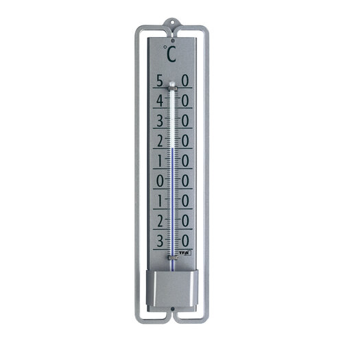 TFA Dostmann Metalen thermometer - Zilver - 19 cm - Binnen & buiten