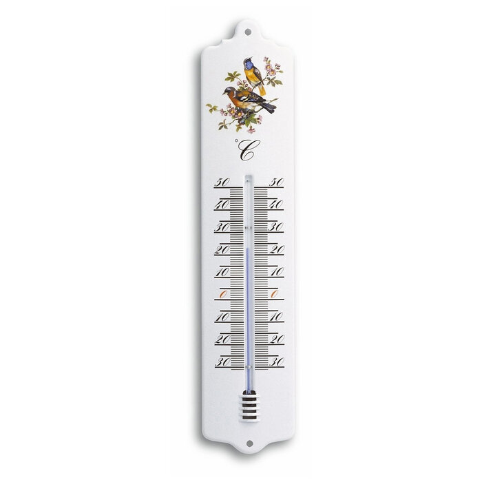 TFA Dostmann Metalen thermometer - 32,5 cm - Vogelmotief