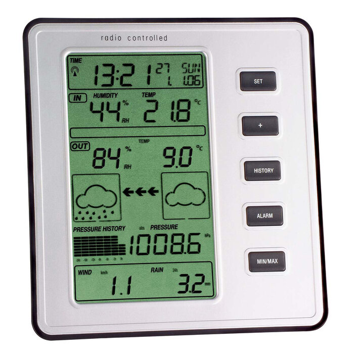 TFA Dostmann Stratos weerstation - Met combi-zender en 3 buitensensoren - LCD-scherm