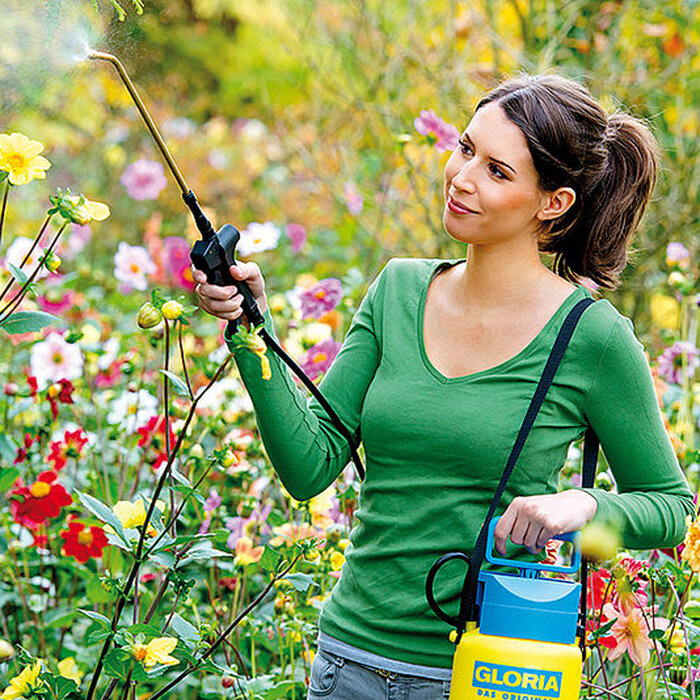 Gloria Prima 3 drukspuit - 3 liter - Messing spuitstok - Schouderriem