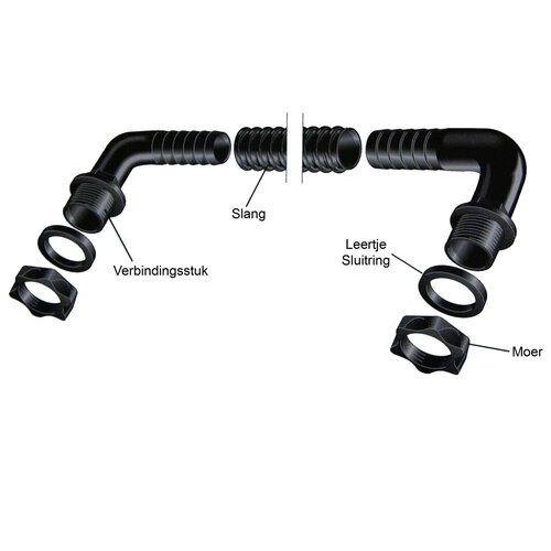 Harcostar Verbindingskit regentonnen - 1,5 meter slang - 3/4"