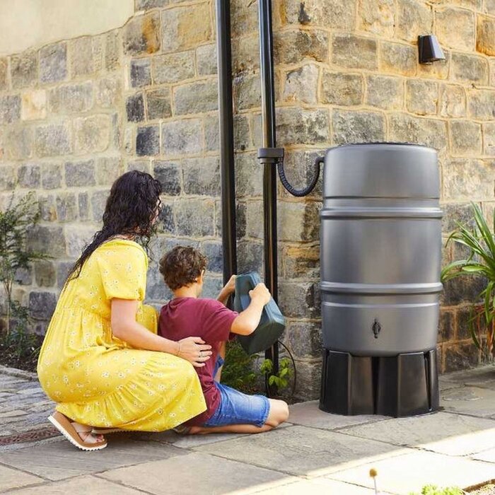 Harcostar Regenton antraciet - 227 liter - Inclusief deksel en kraantje