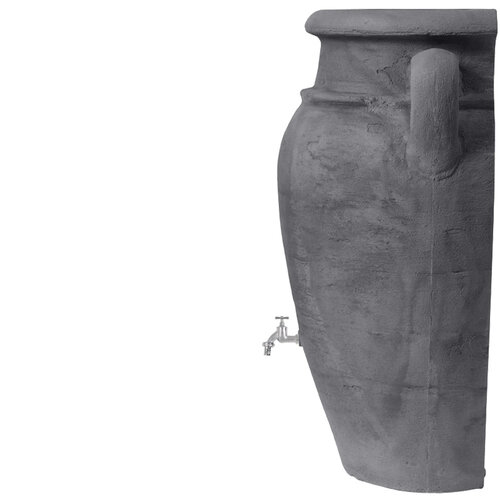 Garantia Wand regenton Antique amphora - 260 liter antraciet - Plantenbak en chromen tapkraan
