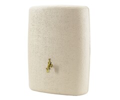 4Rain Terra regenton - 275 liter zandbeige  - Messing tapkraan